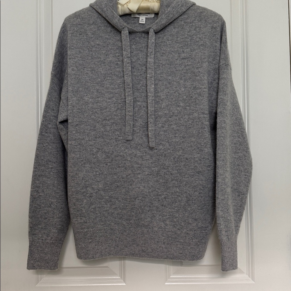 Nordstrom 100% Cashmere Sweater Hoodie, Women XS, Grey Formal